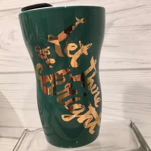 Starbucks Christmas green travel mug 2014